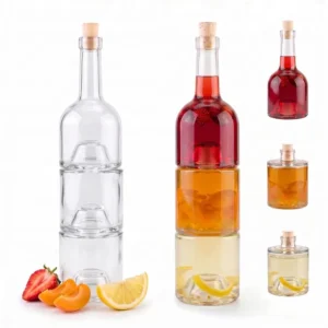 Outlet 3x250ML BUTELKI SZKLANE WIEŻA NA PREZENT NALEWKI OLIWĘ SOK WINO CYDR