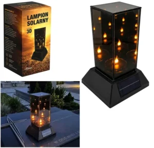 LAMPION SOLARNY 3D LED ZNICZ SZKLANY EFEKT NIESKOŃCZONOŚCI PREMIUM