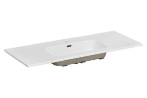 Comad Go umywalka 121×46 cm wpuszczana prostokątna biały połysk GO120/DP-8095