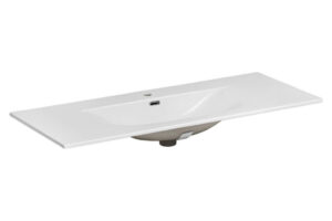 Comad Sky umywalka 121×46 cm wpuszczana prostokątna biały połysk SKY120/DP-8099