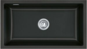Zlewozmywak ceramiczny SYSTEMCERAM Mera 80 U Nigra Korek automatyczny 5370 02 87