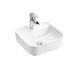 Comad Magic 2 umywalka 40×40 cm nablatowa kwadratowa biały połysk UM-6288MAGIC40DP
