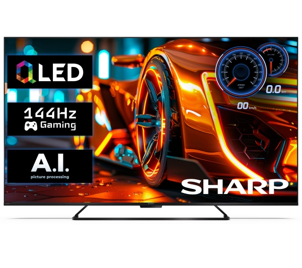 Sharp 50HR7765E 50″ QLED 4K 144Hz Google TV Funkcje AI Dolby Vision IQ Dolby Atmos DTS-X HDMI 2.1 DVB-T2
