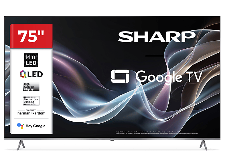SHARP 75JP7465E 75″ 4K Google TV Dolby Vision Srebrny