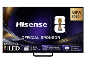 HISENSE ULED MiniLED 75U7S Pro 75″ 4K 165 Hz Dolby Vision FreeSync Premium Grafitowy