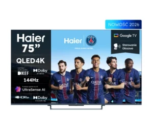 Haier H75S90GUX 75″ QLED 4K 144 Hz GoogleTV Funkcje AI Dolby Vision Dolby Atmos HDMI 2.1 DVB-T2