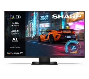 Sharp 43JR7765E 43″ QLED 4K 144Hz Google TV Dolby Vision Dolby Atmos Funkcje AI HDMI 2.1 DVB-T2