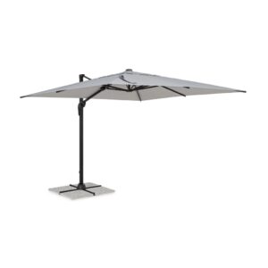 Kwadratowy parasol z nogą boczną  VEGA antracytowo szary 300×300 aluminiowy Bizzotto