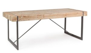 Stół Garrett drewno jodłowe stal 200x90x77cm do montażu Bizzotto