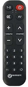 Geemarc Telecom S.A Geemarc TV-10 – lernfähige Universalfernbedienung mit großer Schrift und Tasten für bis zu Zwei Geräte