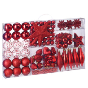 Bombki choinkowe Czerwone 102 szt