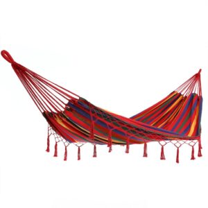 Hamak czerwony 320x150cm z frędzlami