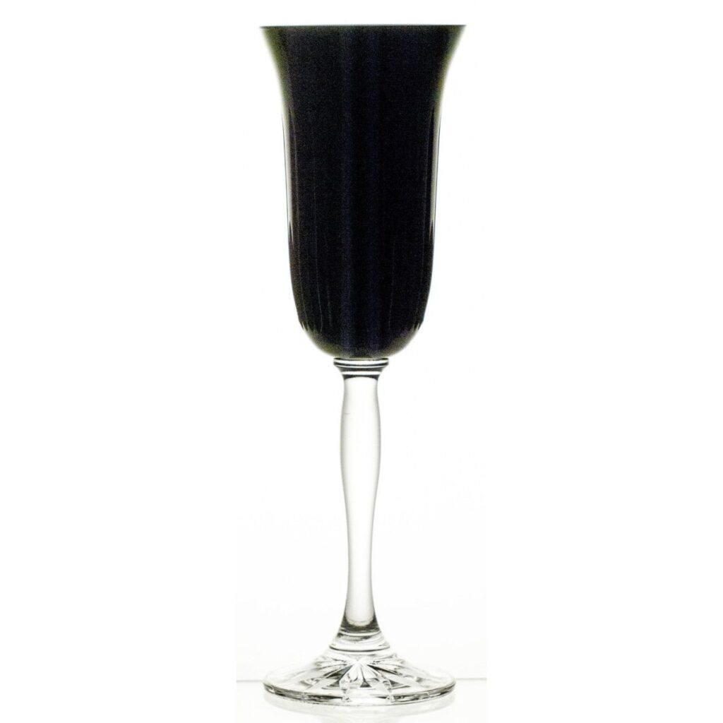 Crystal Julia Kieliszki do szampana prosecco 6 sztuk czarne