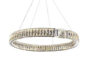 Żyrandol LED, pierścień – Nija – średnica 60cm, kolor chrom