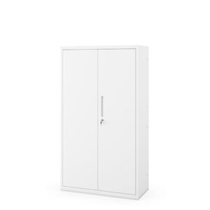 Szafa modułowa metalowa z półkami na cokole biała, 1600x900x400 mm: MEGAN
