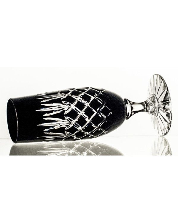 Crystal Julia Kieliszki do szampana prosecco 6 sztuk czarne Ananas