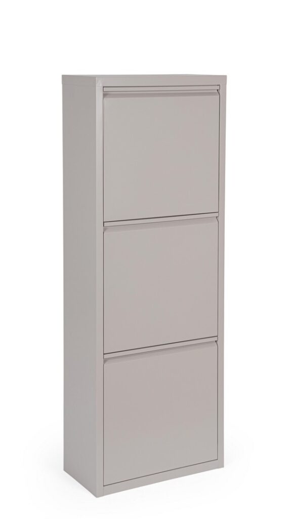 Szafka na buty Fredys taupe 50x25x133cm epoksydowo proszkowana stal Bizzotto