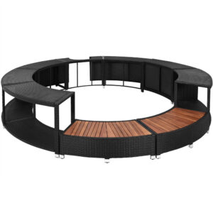 Meble ogrodowe zestaw obudowa spa Ø200 rattan czarny