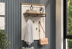 Wieszak ścienny z półką kaszmir / dąb kamienny mat 76 cm Oxford