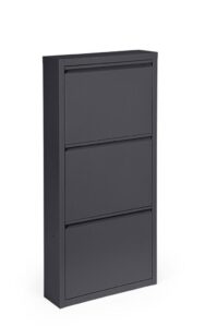 Szafka na buty Eyvin czarna 50x15x106cm stal powlekana epoksydem Bizzotto
