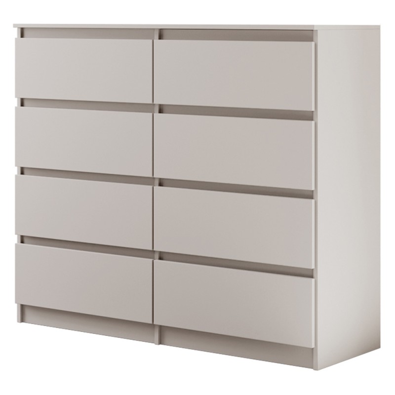 Komoda z 8 szufladami LEMON 120/140 cm, Kaszmir, 120 cm