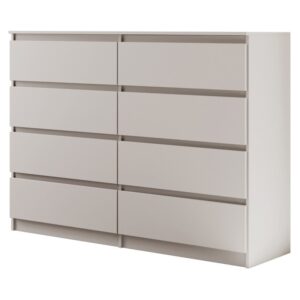 Komoda z 8 szufladami LEMON 120/140 cm, Kaszmir, 140 cm