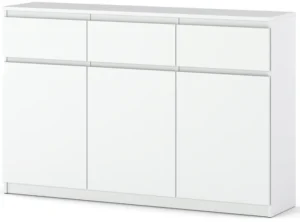 Komoda 150 cm Aga Biała matowa szafka Wysoka rtv z szufladami do salonu