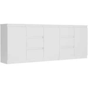 Komoda szafka do salonu sypialni zestaw 6 szuflad duża R-200-S6 biały 200cm