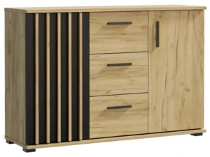 KOMODA Z LAMELAMI SZUFLADY SZAFKI 120 CM NOWOCZESNA LOFT POJEMNA PRODUCENT