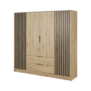Pojemna Szafa Ubraniowa LAMELE 206 Dąb Artisan