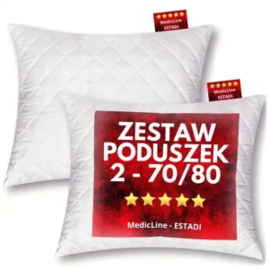 2 szt Poduszka 70×80 – Antyalergiczna Pikowana +Suwak +Regulacja Wysokości