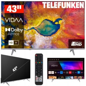 TELEFUNKEN Smart TV LED 43″ D43U875M8CW DVBT2 4K HDR10 BEZRAMKOWY