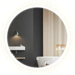 Lustro Łazienkowe Ścienne Tutumi Podświetlane LED Okrągłe 80 cm Bez Ramy