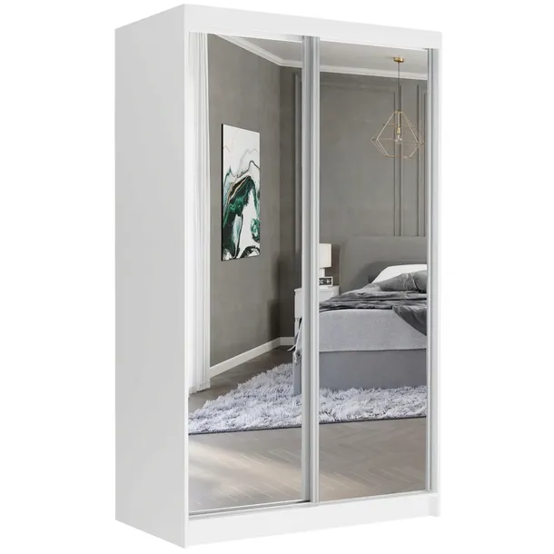 Szafa przesuwna Vega II o szerokości 120 cm, wyposażona w lustra
