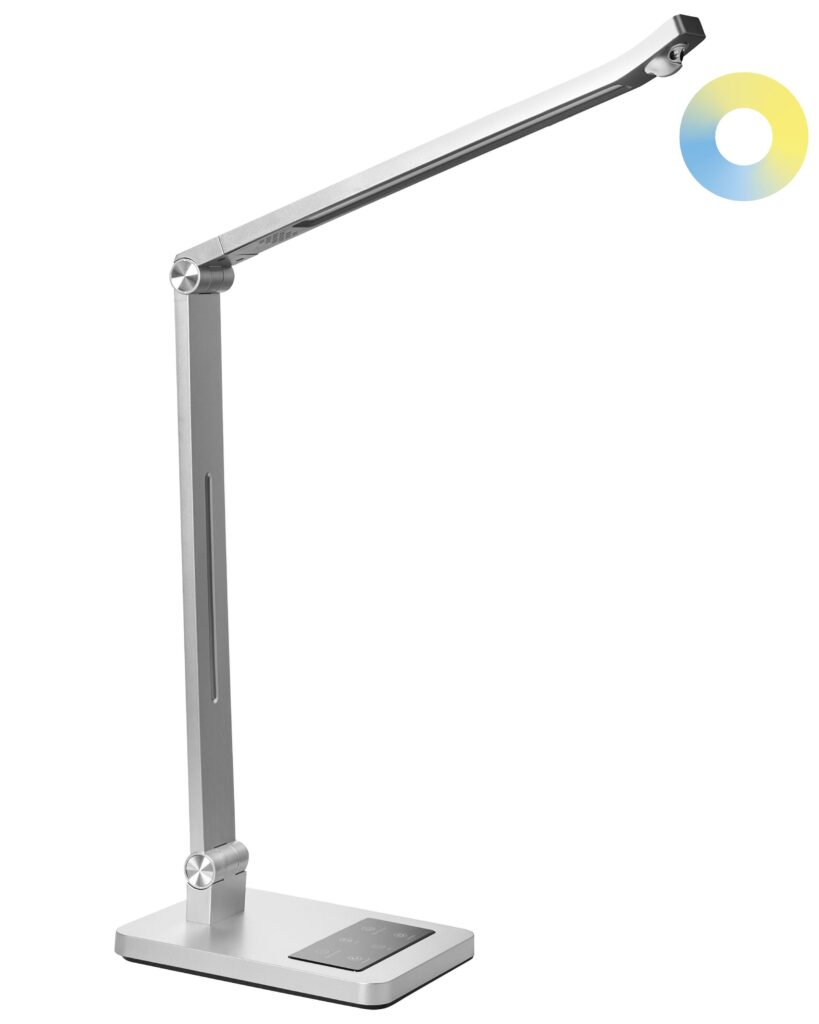 Lampa biurkowa LED LEPUS Z czujnikiem ruchu Srebrny