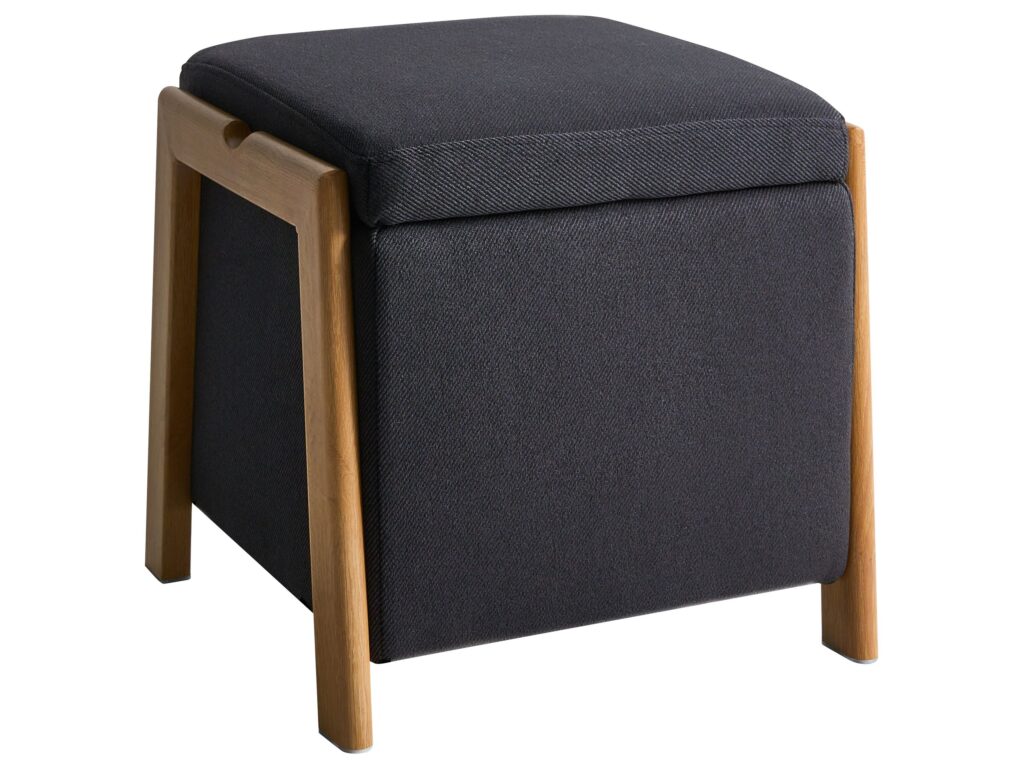 Puf ze schowkiem EDLAND 45 cm Czarny