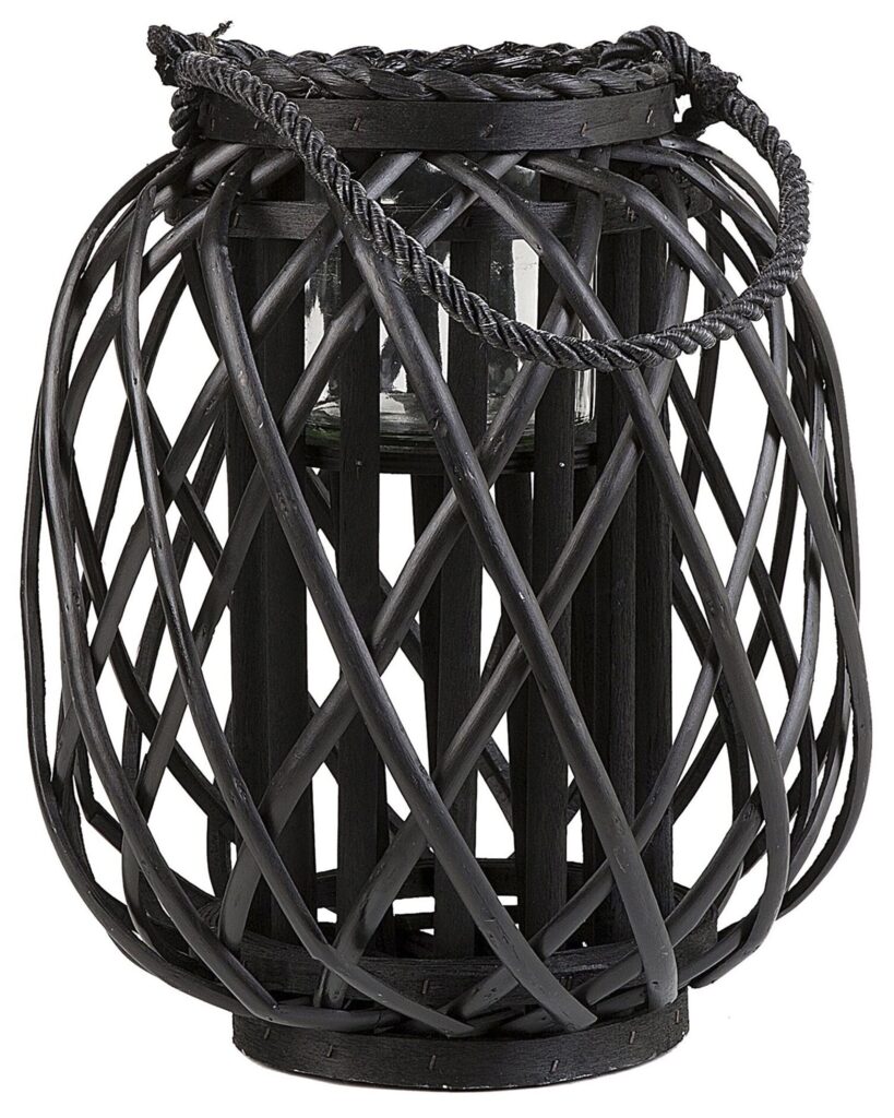 Lampion MAURITIUS 30 cm Wierzba Czarny