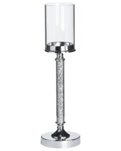 Świecznik ABBEVILLE 48 cm Szkło Srebrny
