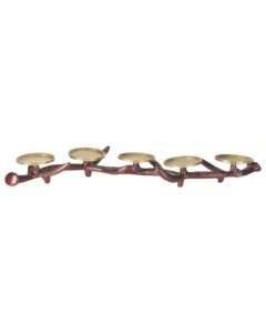 Świecznik CLEONAE 7 cm Metal Brązowy