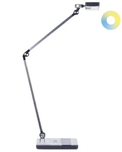 Lampa biurkowa LED LACERTA Z ładowarką indukcyjną Metal Srebrny
