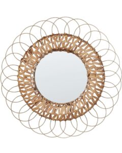 Lustro ścienne PAMOL 67 cm 67 cm Plecionka Naturalny