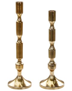 Zestaw 2 świeczników DIKIRNIS Metal 31/36 cm Złoty