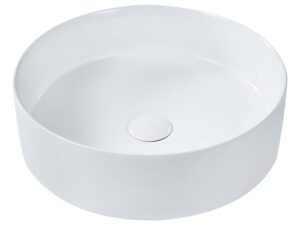 Umywalka nablatowa TEBAR ⌀ 40 cm Ceramika Biały