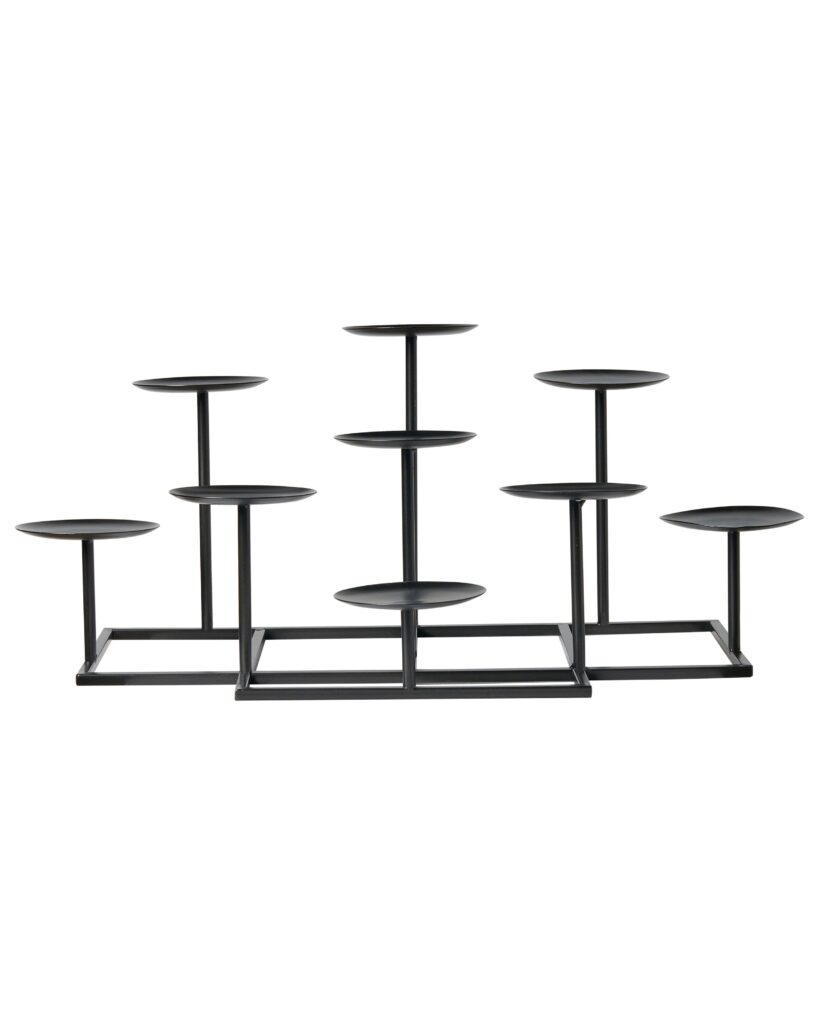 Świecznik LAMEGO 23 cm Metal Czarny