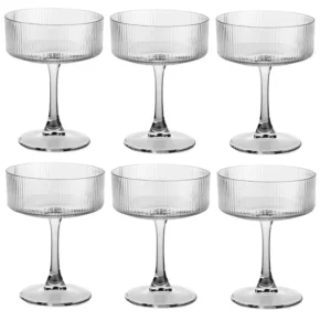 Kieliszki do martini prosecco szampana ryflowane prążki Felicia 300ml 6szt
