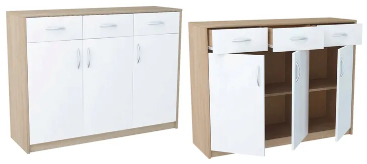 KOMODA z szufladami K023 SONOMA-BIAŁY szafka 110cm