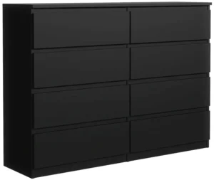 KOMODA 8 SZUFLAD 120CM CZARNA OD PRODUCENTA DO SALONU SYPIALNI