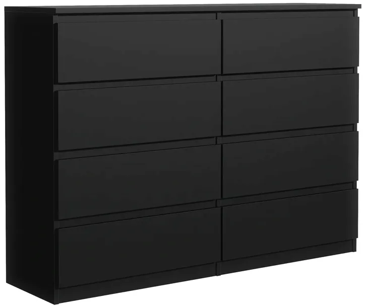 KOMODA 8 SZUFLAD 120CM CZARNA OD PRODUCENTA DO SALONU SYPIALNI