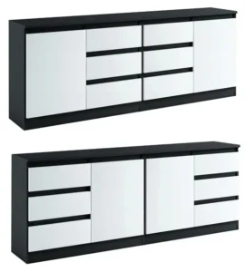 028052 KOMODA / ZESTAW 2d6s/200cm – CZARNO / BIAŁY # KOLORY
