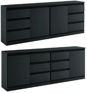 028051 KOMODA / ZESTAW 2d6s/200cm – CZARNY # KOLORY